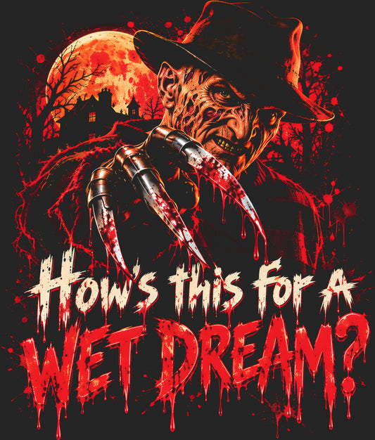 Short Sleeve Halloween Shirt-Freddy Kruger-Wet Dream