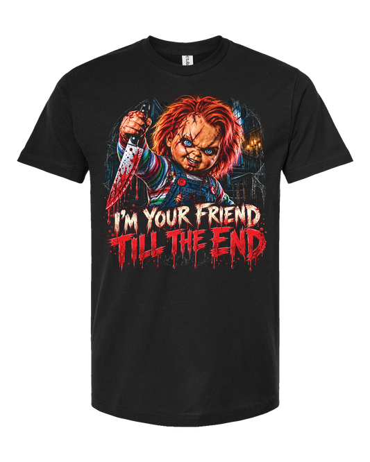 Short Sleeve Halloween Shirt-Chucky-I'm Your Friend till the End